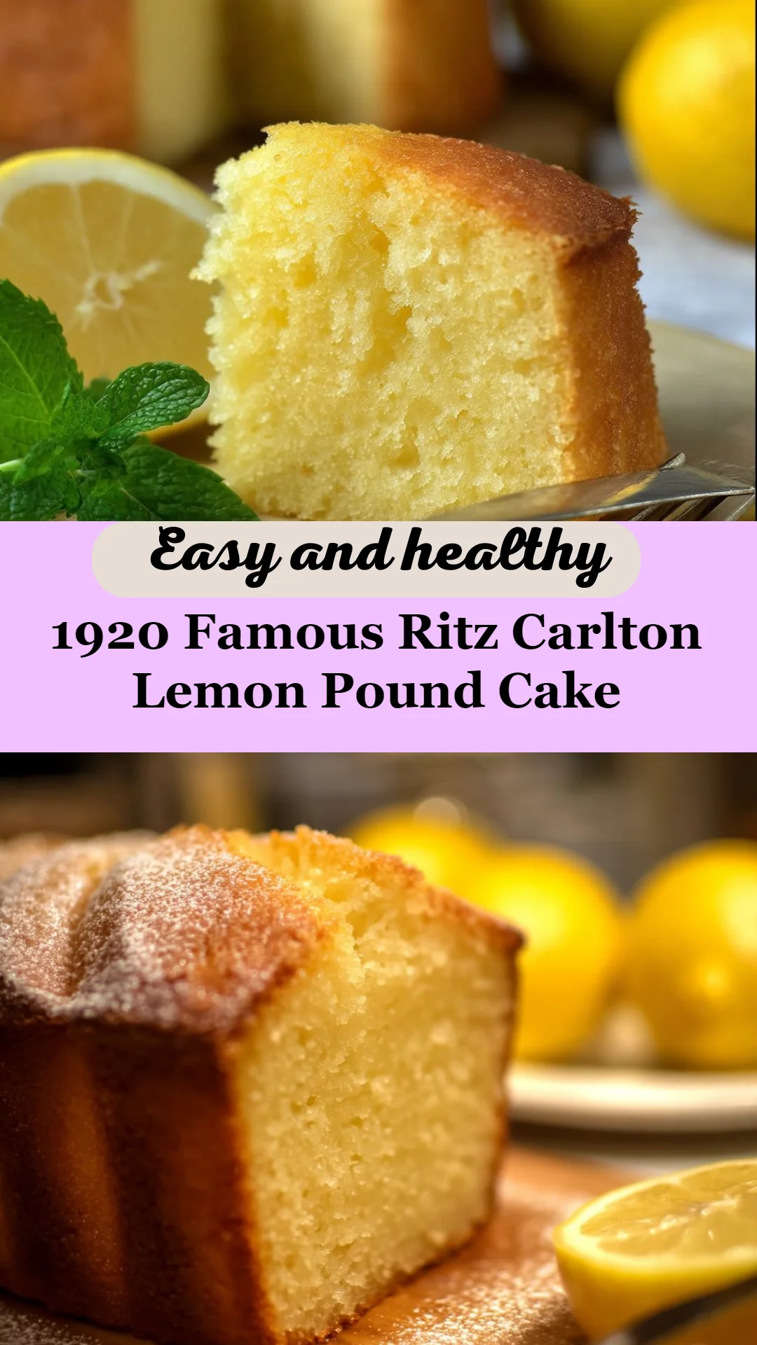 1920 Famous Ritz Carlton Lemon Pound Cake