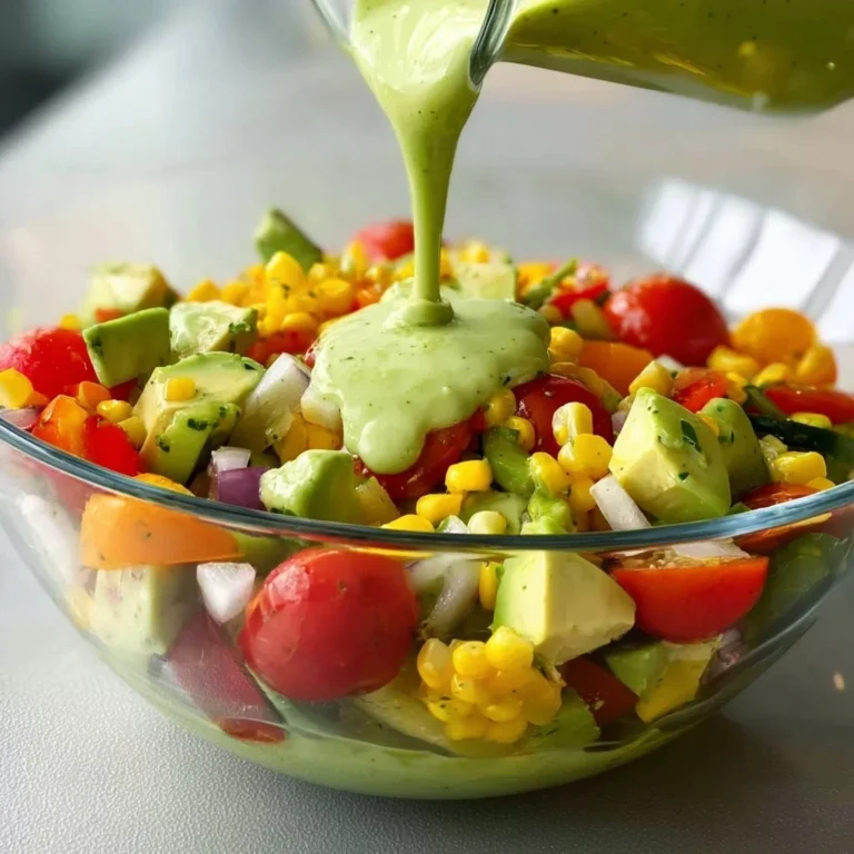 Fresh avocado salad with lime cilantro dressing in a bowl