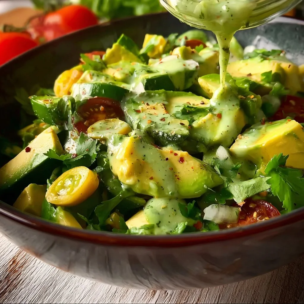 Avocado Salad with Lime Cilantro Dressing