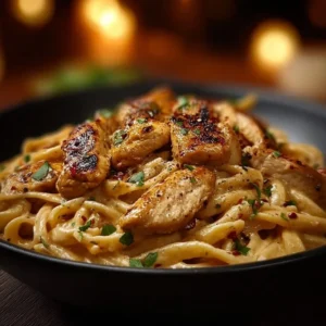 Delicious Cajun Chicken Pasta with creamy sauce and spices