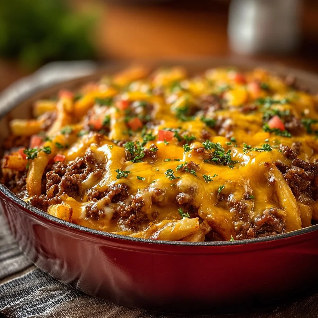 Cheeseburger French Fry Casserole
