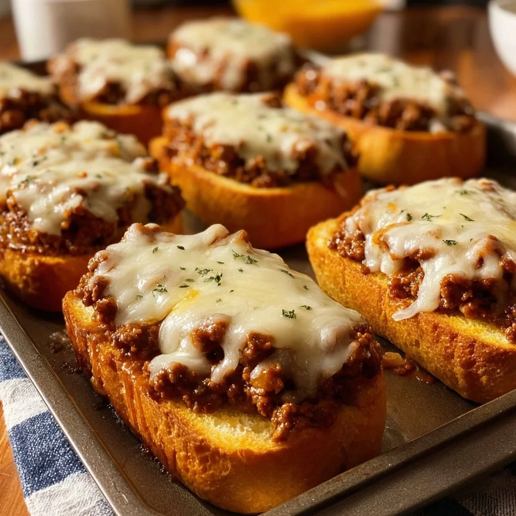 Cheesy Sloppy Joe Toasts