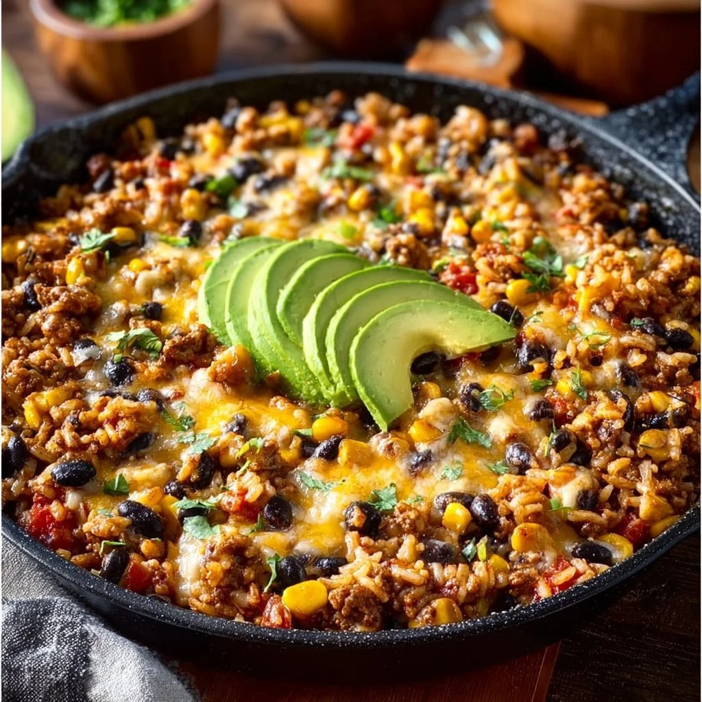 Cheesy Taco Rice Skillet