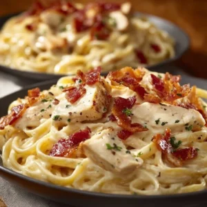 Creamy Chicken Bacon Ranch Pasta recipe with herbs and spices