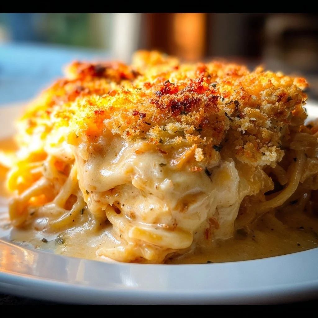 Easy Southern Cheesy Chicken Spaghetti Casserole
