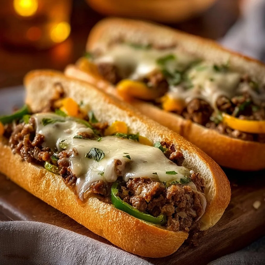 Ground Beef Philly Cheesesteaks