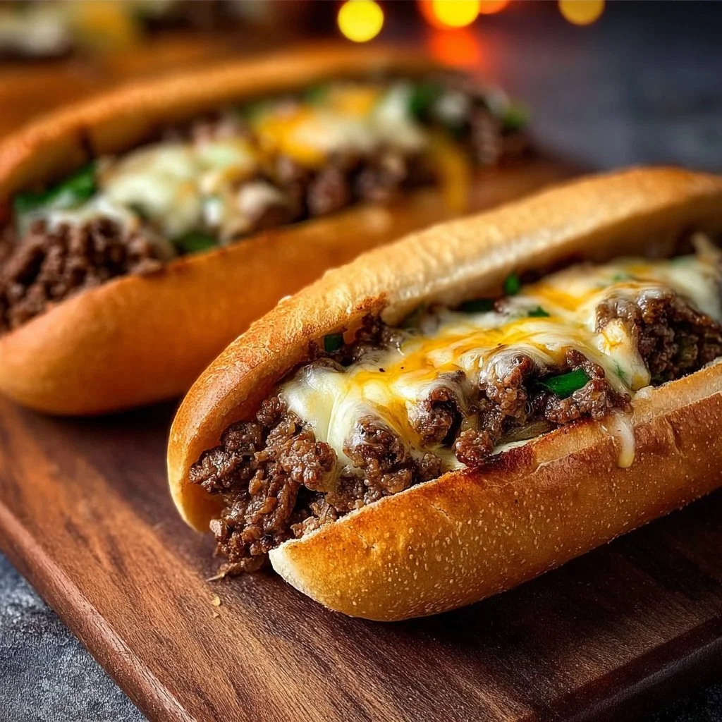 Ground Beef Philly Cheesesteaks
