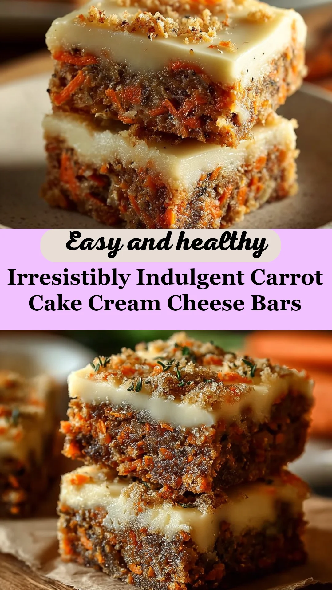 Irresistibly Indulgent Carrot Cake Cream Cheese Bars