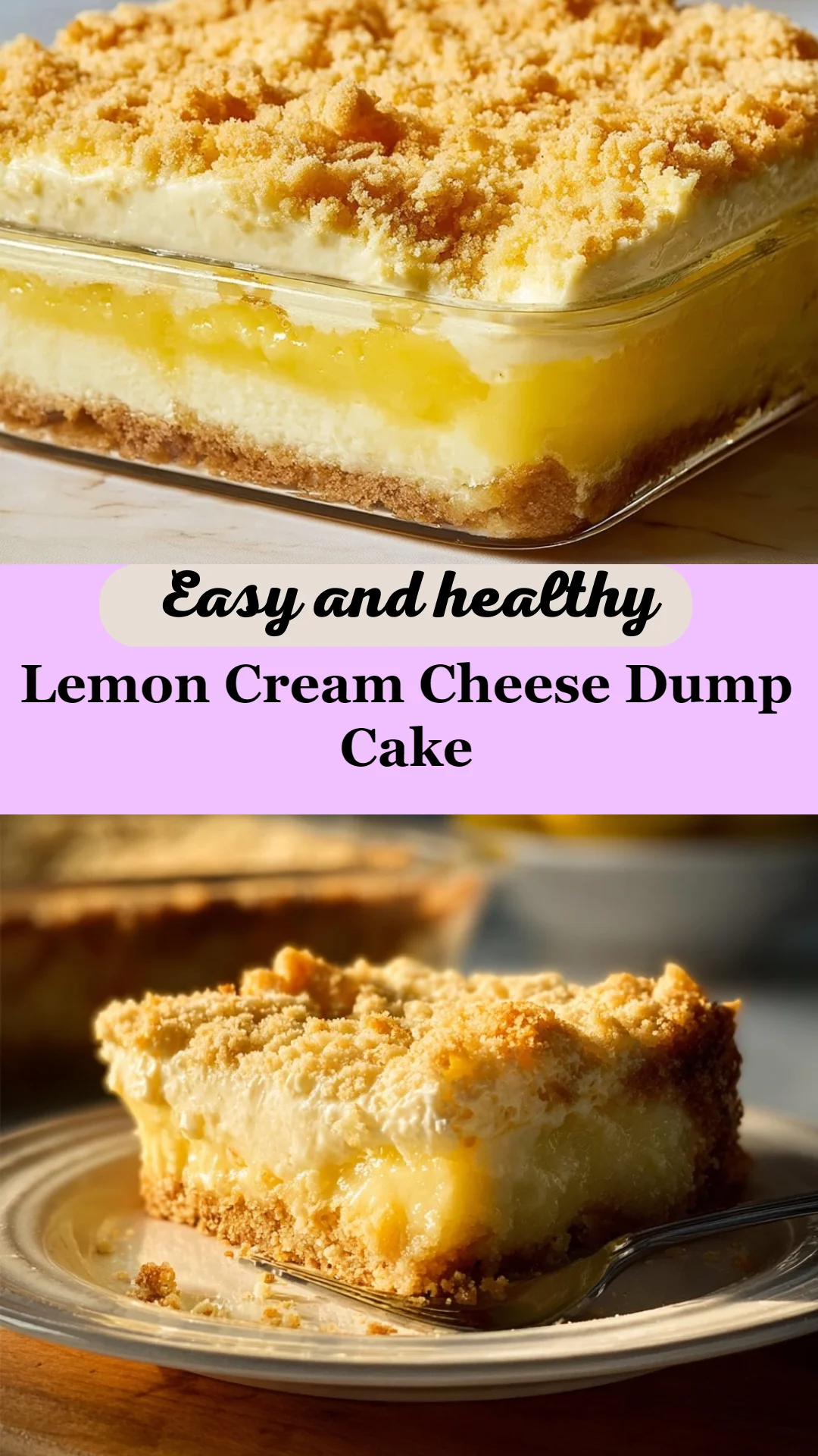 Lemon Cream Cheese Dump Cake