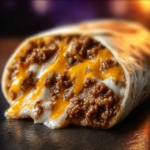Taco Bell Beefy Melt Burrito loaded with beef and cheese