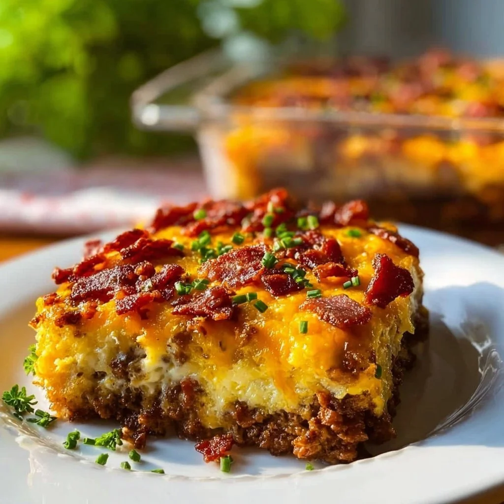 Low-Carb Bacon Cheeseburger Casserole