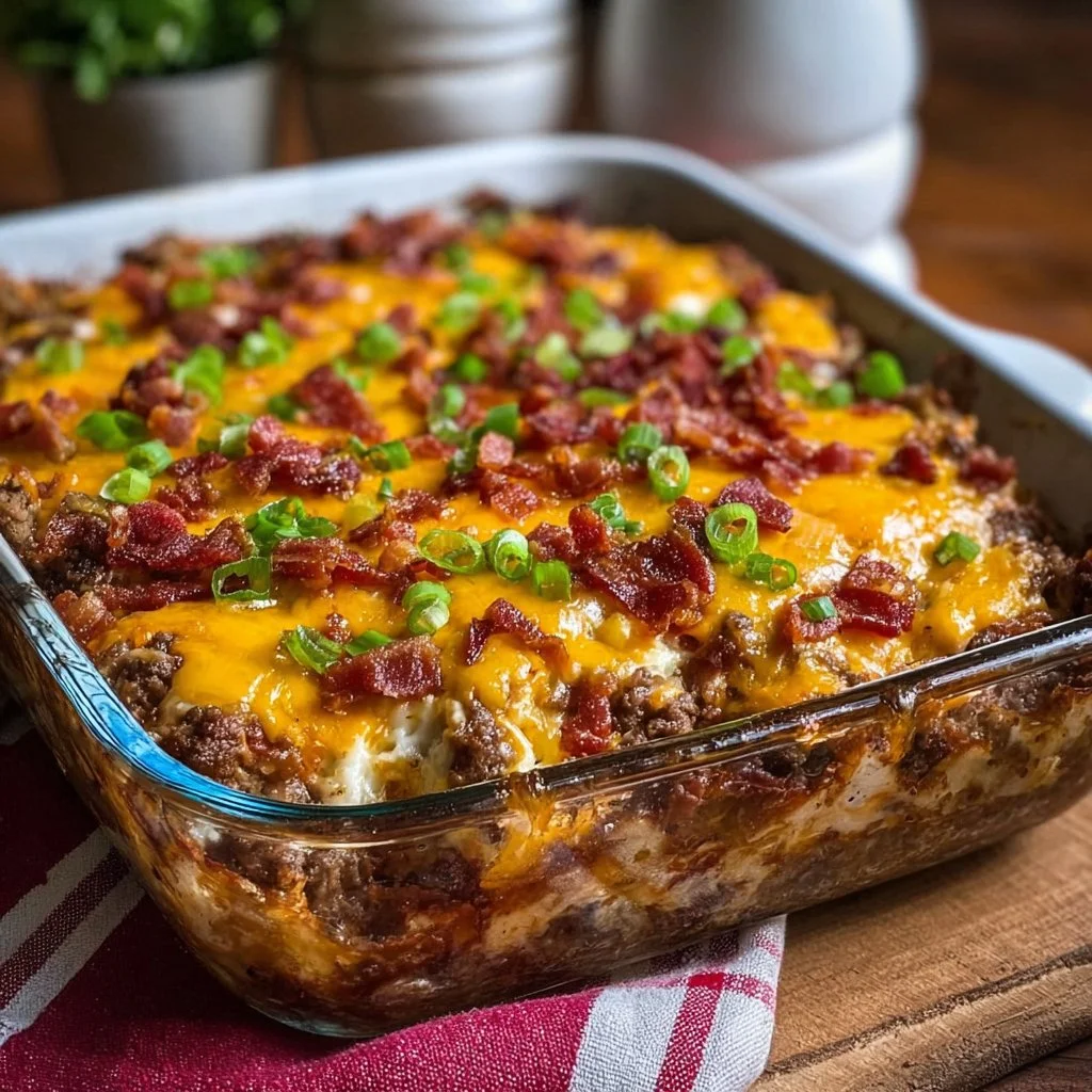 Low-Carb Bacon Cheeseburger Casserole