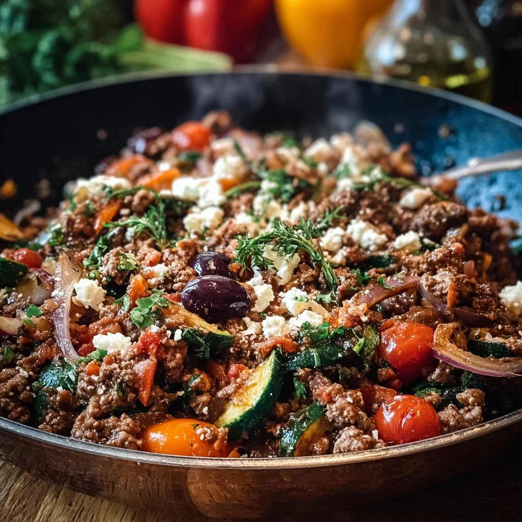 Mediterranean Ground Beef Stir-Fry