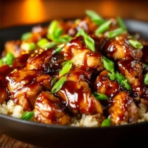 One-Pan Bold Honey BBQ Chicken Rice dish ready to serve