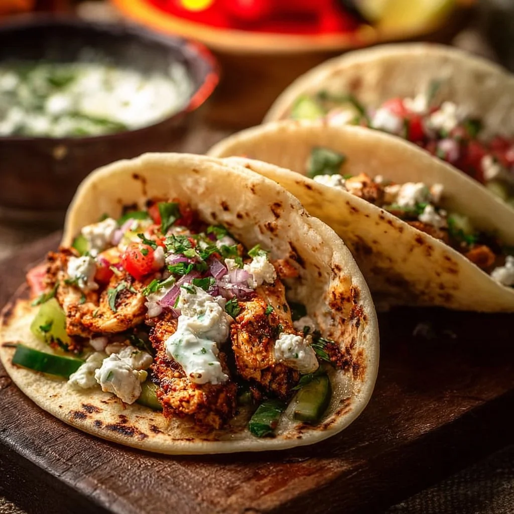 Quick Mediterranean Chicken Tacos