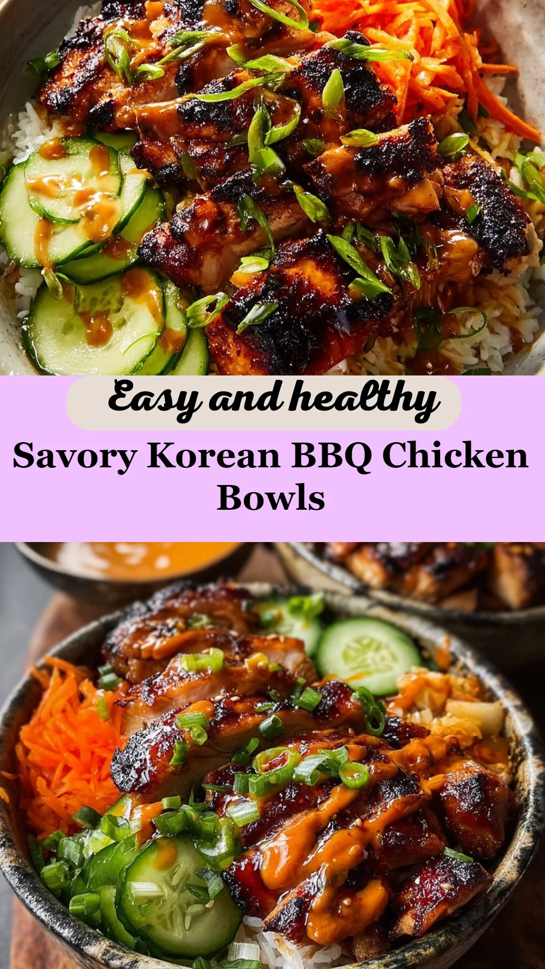 Savory Korean BBQ Chicken Bowls